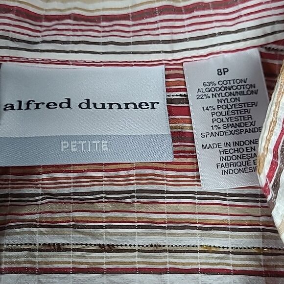 Alfred dunner 8 P striped button front shirt - Picture 7 of 8